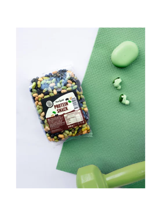 Nutrigold super protein snack in a transparent packaging of 250g