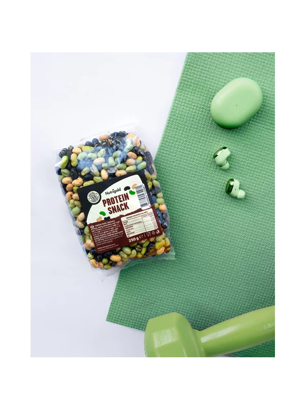 Nutrigold super protein snack in a transparent packaging of 250g