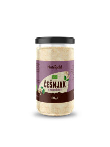 Nutrigold organic granulated garlic in a jar of 60g