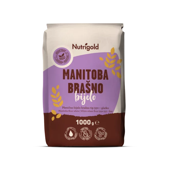 Nutrigold Manitoba white wheat flour type 550 in a packaging of 1000g
