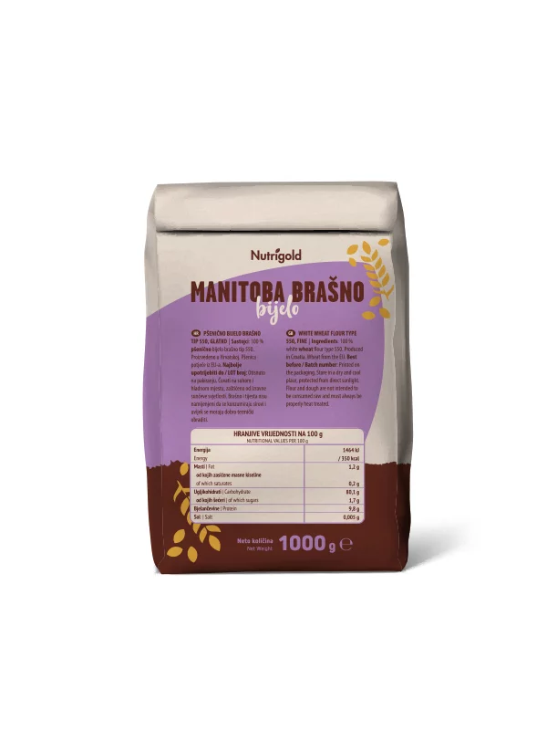 Nutrigold Manitoba white wheat flour type 550 in a packaging of 1000g