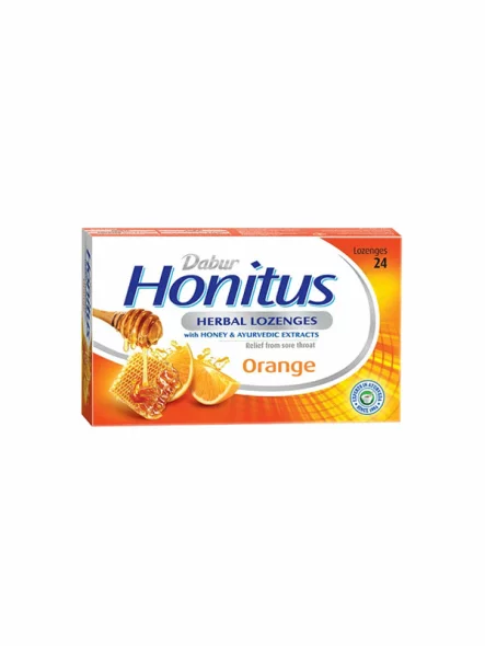 Honitus Herbal Throat Pastilles - Orange 24 pcs Dabur