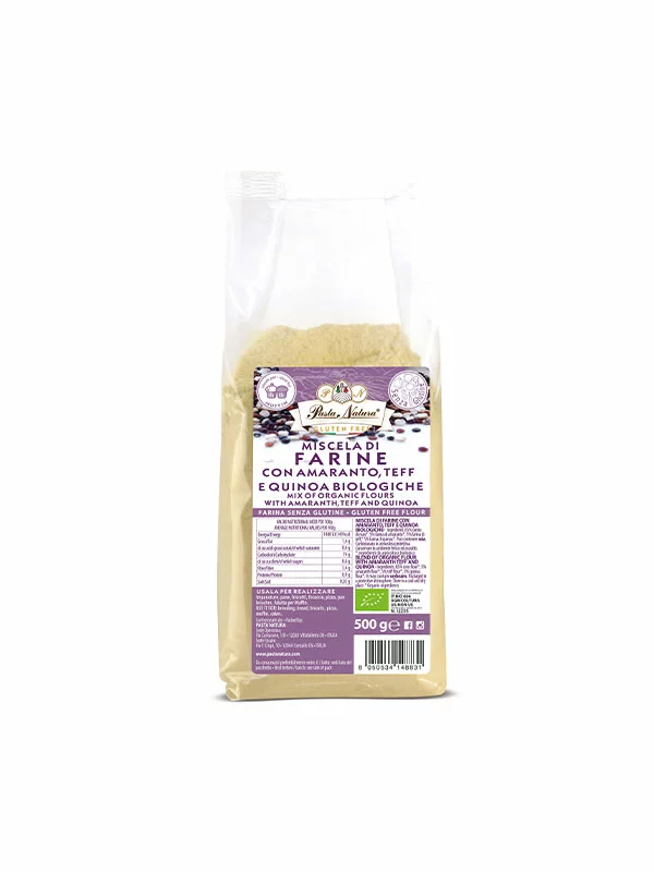 Teff, Amaranth & Quinoa Flour Organic - Gluten Free 500g Pasta Natura