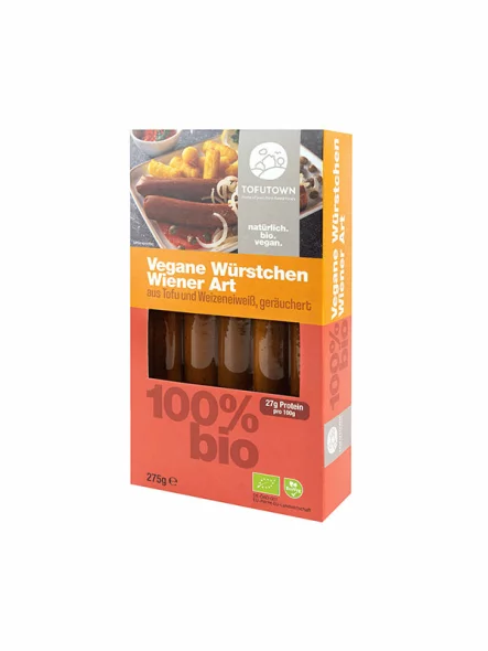 Vegan Tofu Sausages Wiener Art - 5 pcs Organic 275g Tofutown
