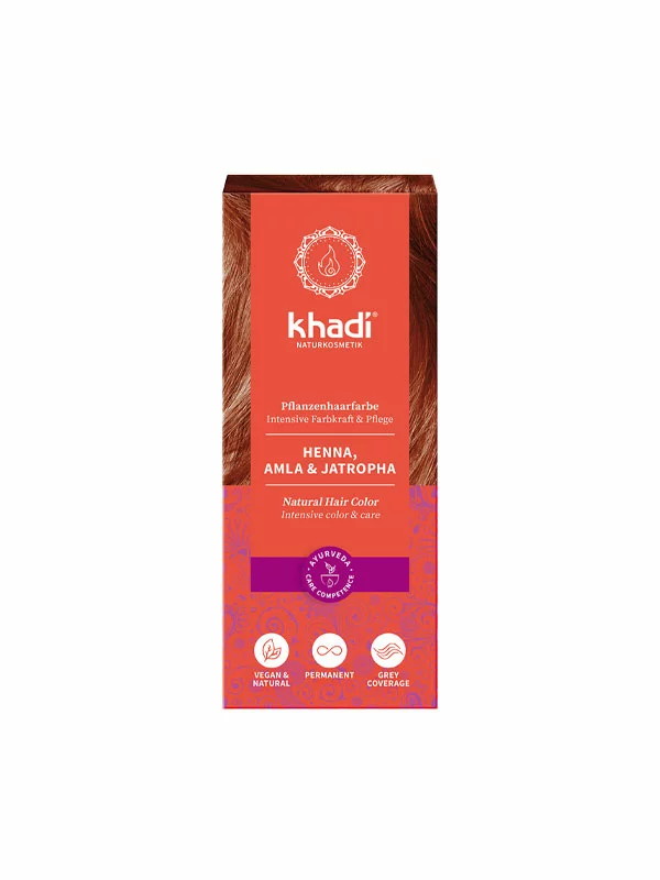 Natural Hair Colour Red (Henna, Amla & Jatropha) - 100g Khadi