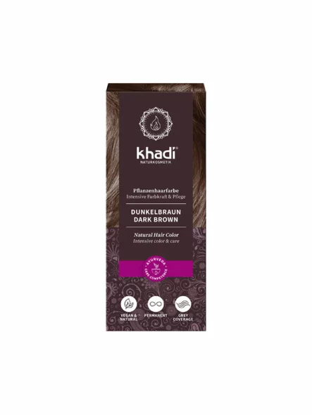 Natural Hair Colour Dark Brown - 100g Khadi