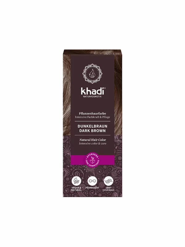 Natural Hair Colour Dark Brown - 100g Khadi