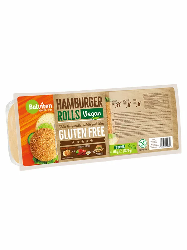 Balviten burger buns gluten free in a packaging of 140g