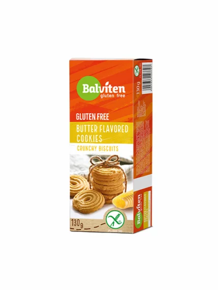 Balviten gluten free butter cookies in a cardboard packaging of 130g
