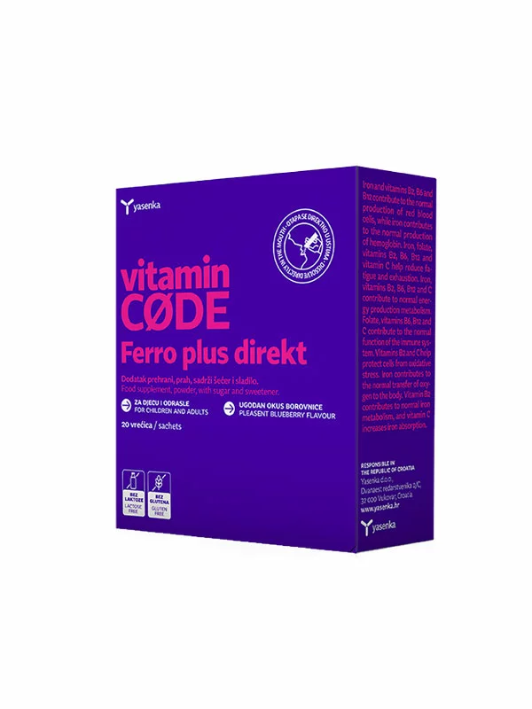 Ferro PLUS Direct Dietary Supplement with Iron & Vitamins - 20x2g Yasenka