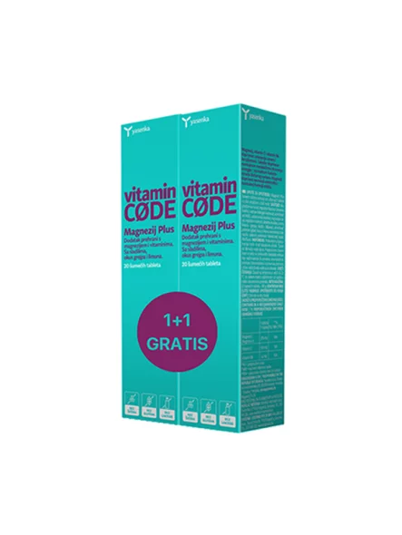 1+1 GRATIS Magnesium PLUS Effervescent Tablets - Grapefruit & Lemon 40pcs Yasenka