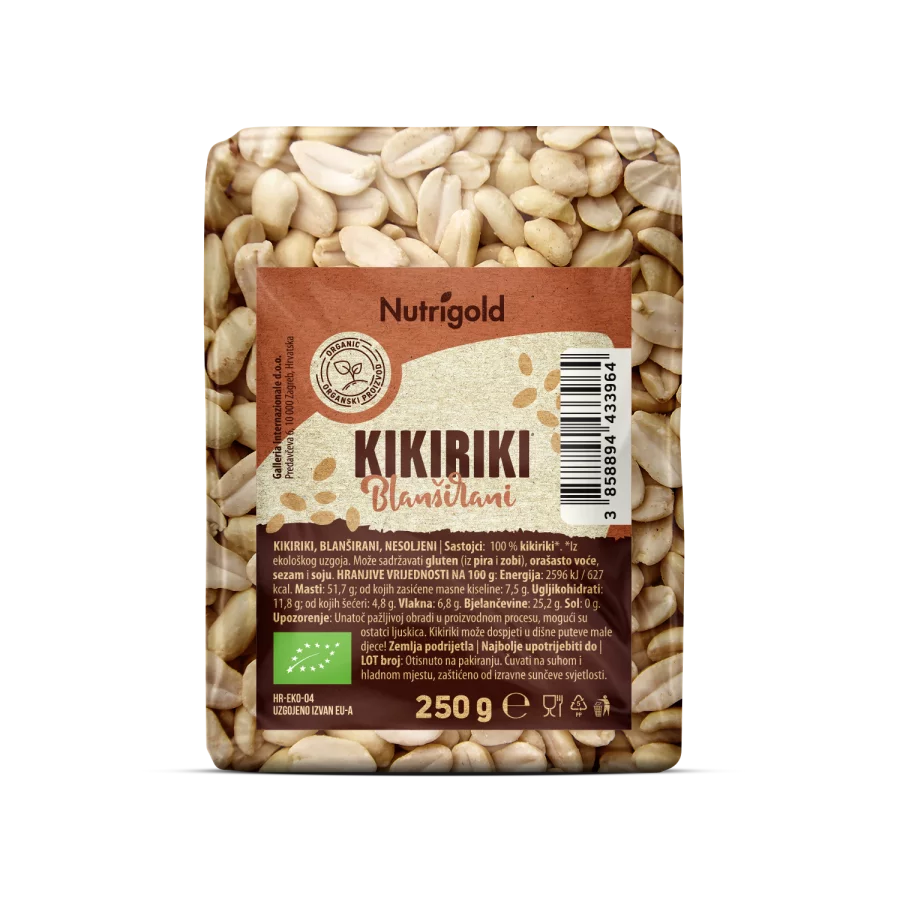 Blanched Peanuts - Organic 250g Nutrigold