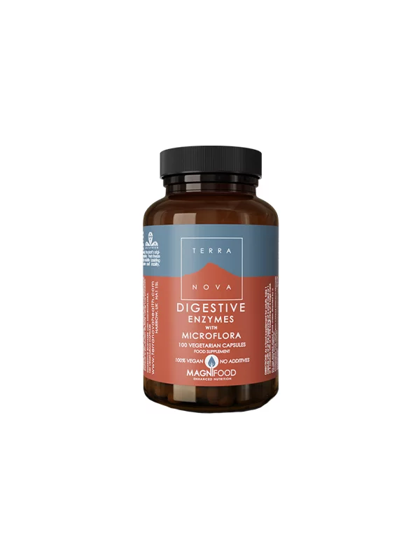Digestive Enzymes with Microflora - 100 Capsules Terranova