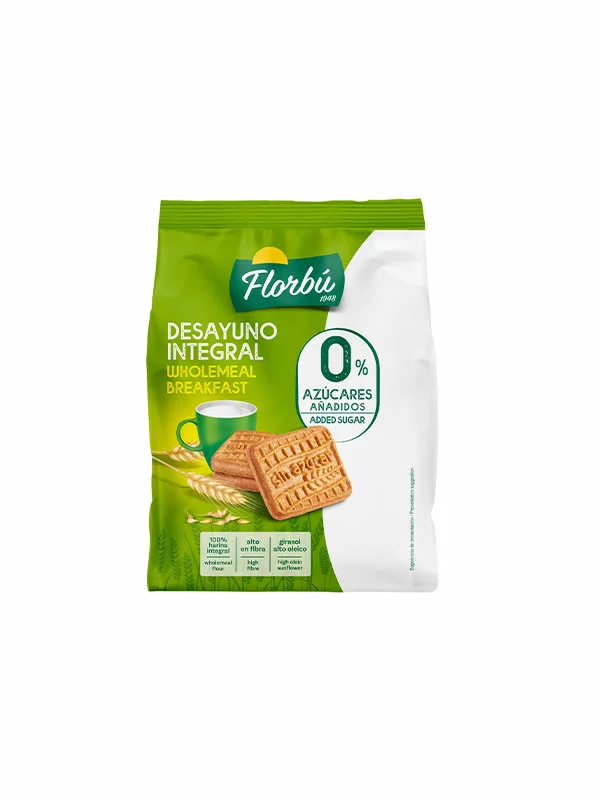 Whole Grain Breakfast Biscuits Desayuno - No Added Sugar 150g Florbú