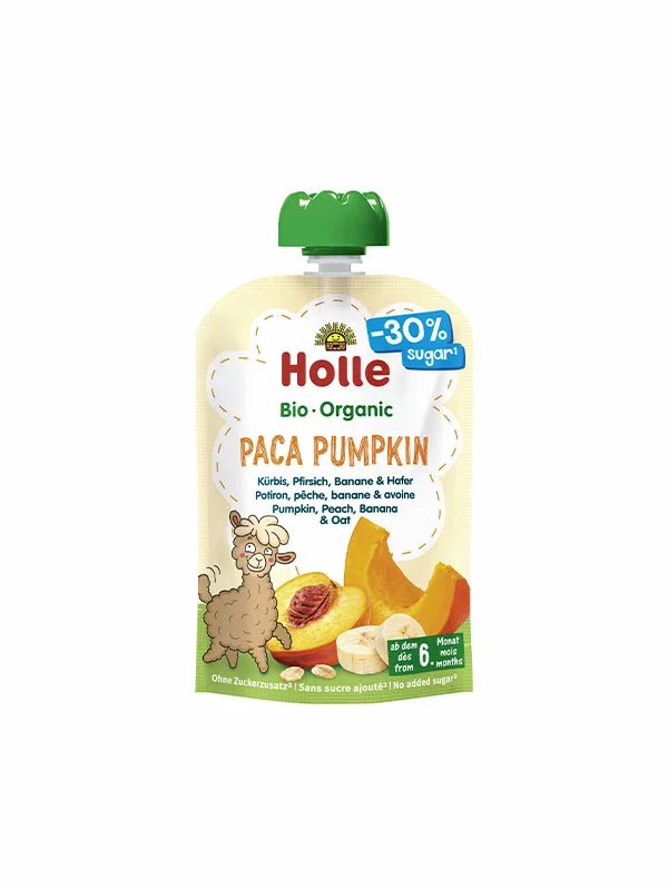 Pumpkin, Peach, Banana & Oat Purée "Paca Pumpkin" (from 6 months) - Organic 100g Holle