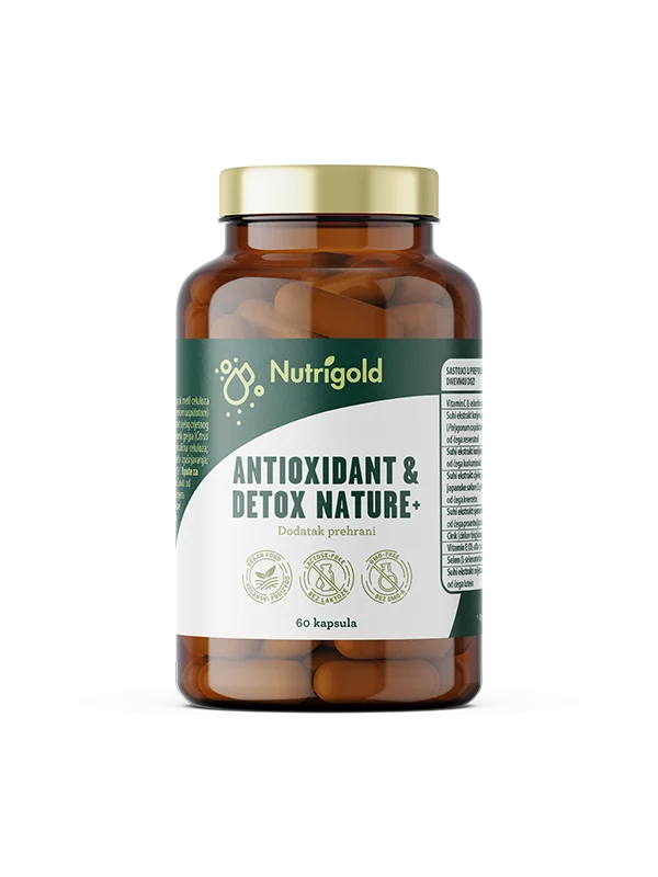 Nutrigold Antioxidant & Detox Nature+ u pakiranju od 60 veganskih kapsula.