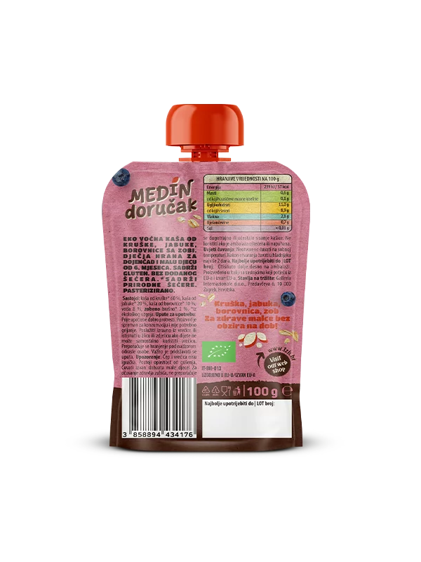 Nutrigold Baby organska Voćna kaša Medin doručak u pakiranju 100g