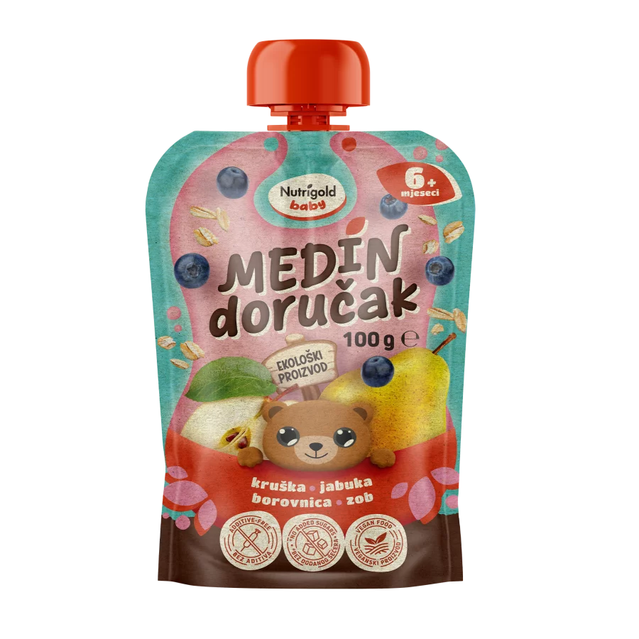Nutrigold Baby organska Voćna kaša Medin doručak u pakiranju 100g