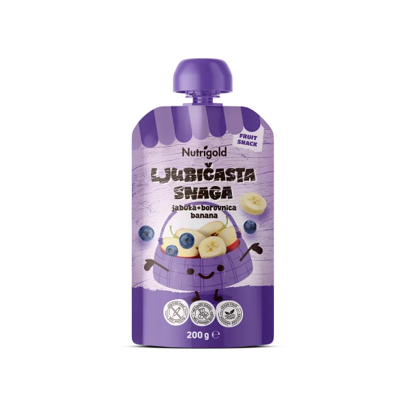 Fruit Snack - Apple, Blueberry & Banana - 200g Nutrigold