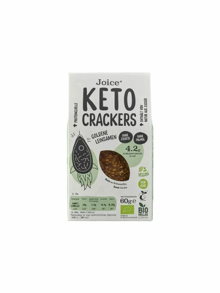 Keto Crackers With Golden Linseed - Organic 60g JFOODS SA