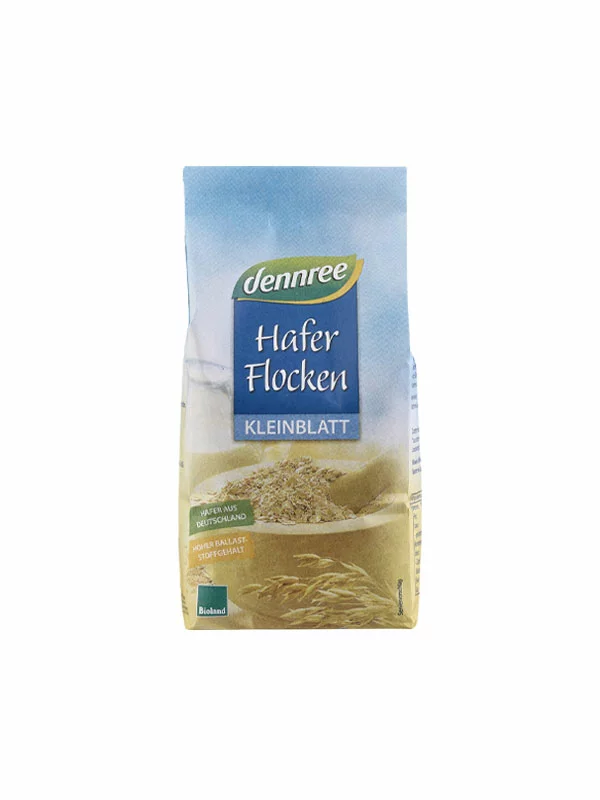 dennree organske sitne zobene pahuljice bez glutena u pakiranju od 500g.