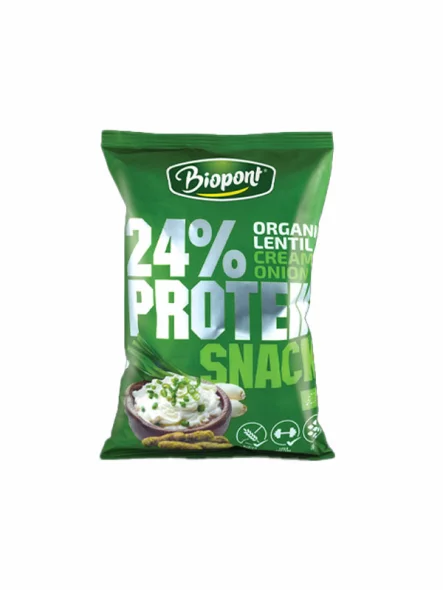 Protein Lentil Flips Cream & Onion Gluten Free - Organic 50g Biopont
