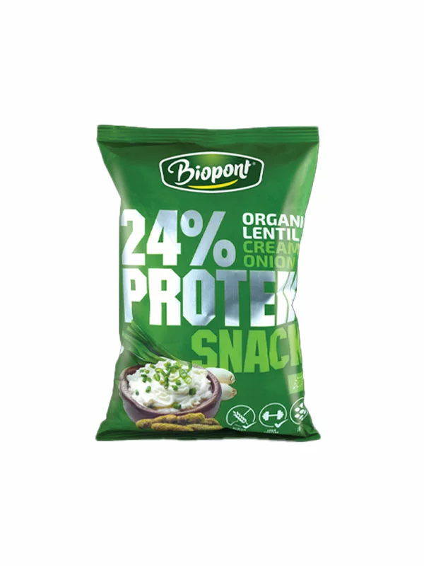 Protein Lentil Flips Cream & Onion Gluten Free - Organic 50g Biopont