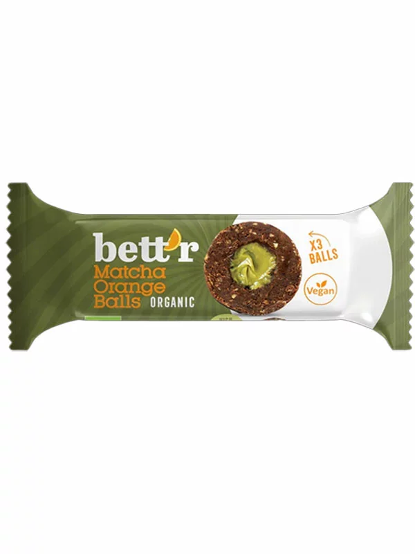 Matcha & Orange Balls 3 pcs Gluten Free - Organic 45g Bett'r