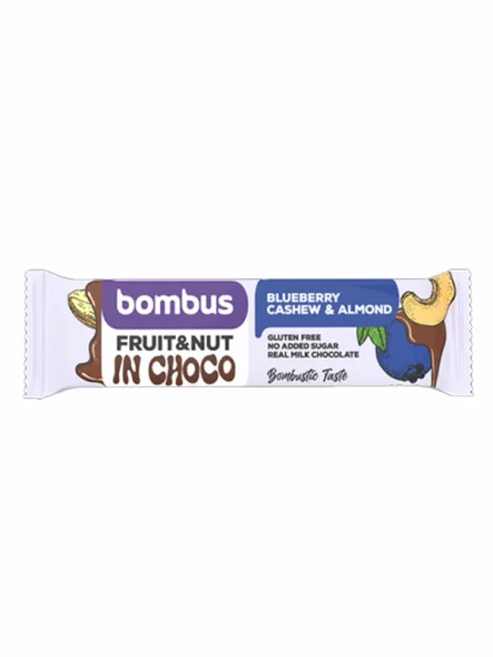Fruit & Nut Bar - Blueberry, Cashew & Almond Gluten Free 40g Bombus