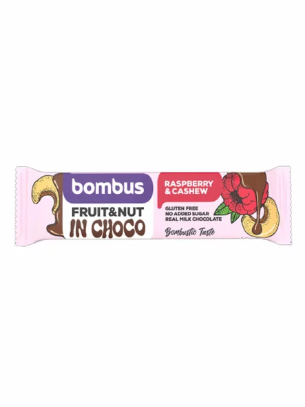 Fruit & Nut Bar - Raspberry & Cashew Gluten Free 40g Bombus