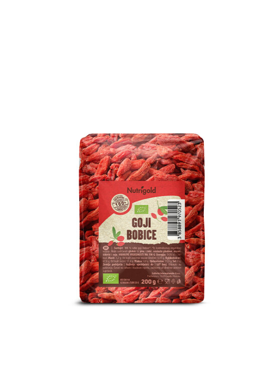 Nutrigold organic goji berries in a packaging of 200g