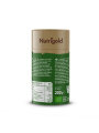 Nutrigold organic wheatgrass powder in green cardboard cylinder shaped packaging of 200g