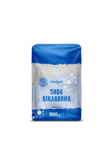 Nutrigold aluminium-free baking soda in a transparent packaging of 500g