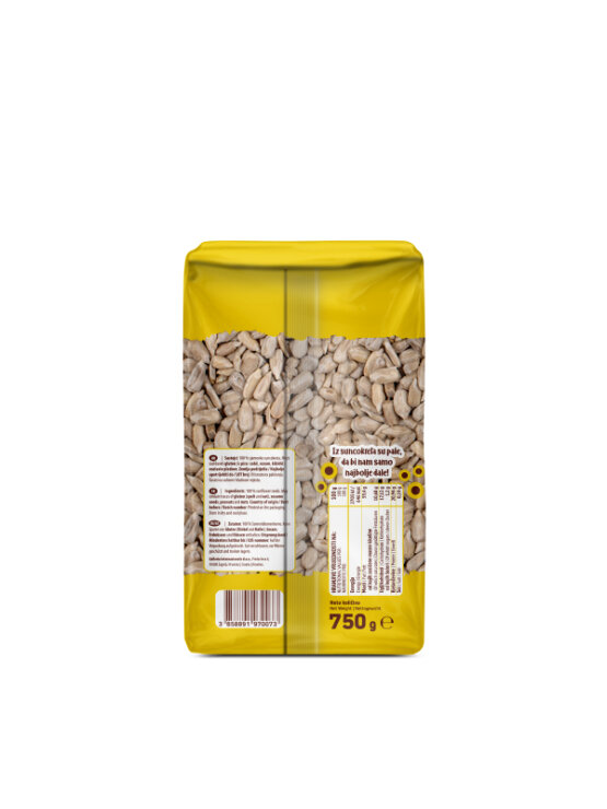 Nutrigold hulled sunflower seeds in a transparent packaging of 750g