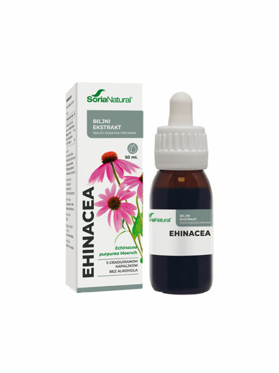 Soria Natural ehinacea complex drops in a 50ml glass bottle with a dropper