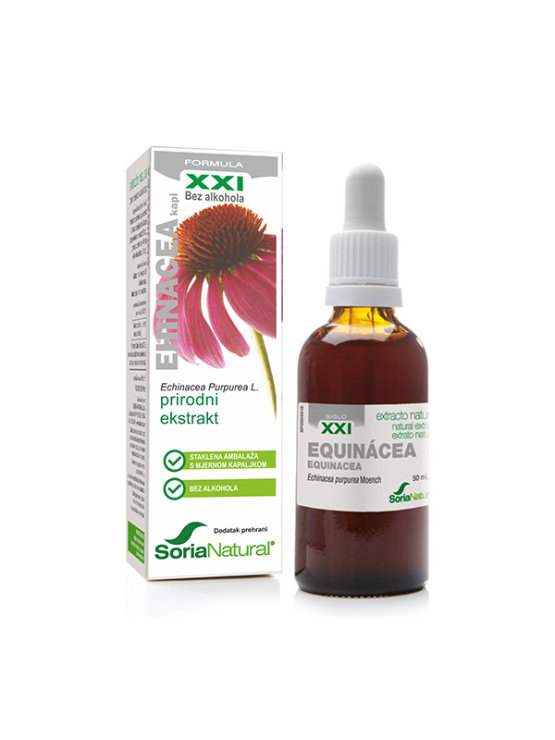 Soria Natural ehinacea complex drops in a 50ml glass bottle with a dropper