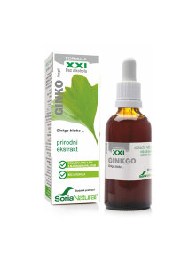 Soria Natural ginko drops in a 50ml glass bottle with a dropper