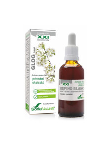 Soria Natural hawthorn drops in a 50ml glass bottle with a dropper