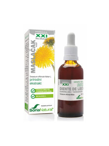 Soria Natural dandelion drops in a 50ml glass bottle with a dropper