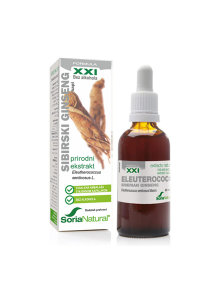 Soria Natural Siberian Ginseng drops in a 50ml glass bottle with a dropper