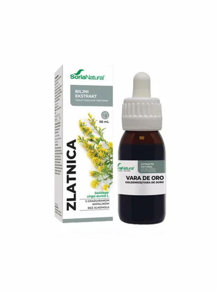 Soria Natural solidago virgaurea drops in a 50ml glass bottle with a dropper