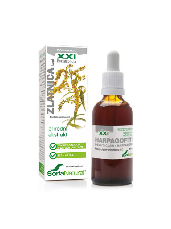 Soria Natural solidago virgaurea drops in a 50ml glass bottle with a dropper