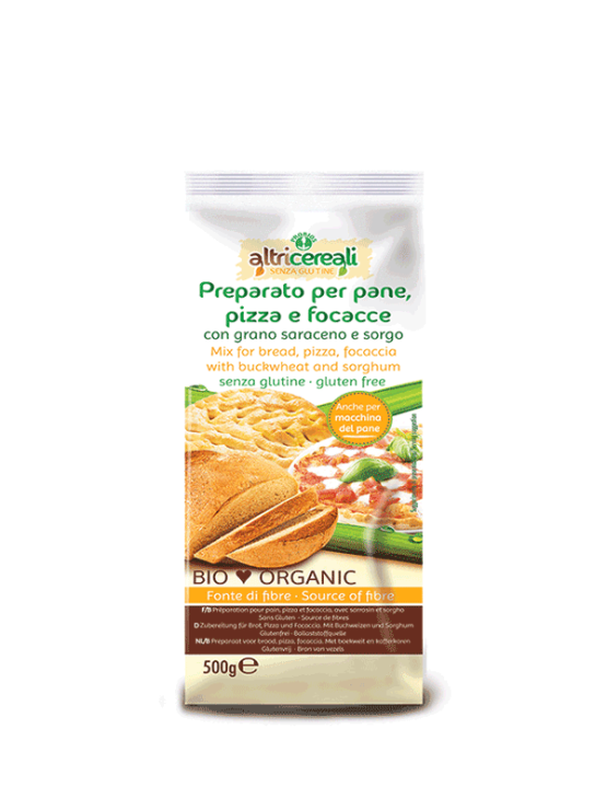 Probios bread and pizza mix in a packaging of 500g