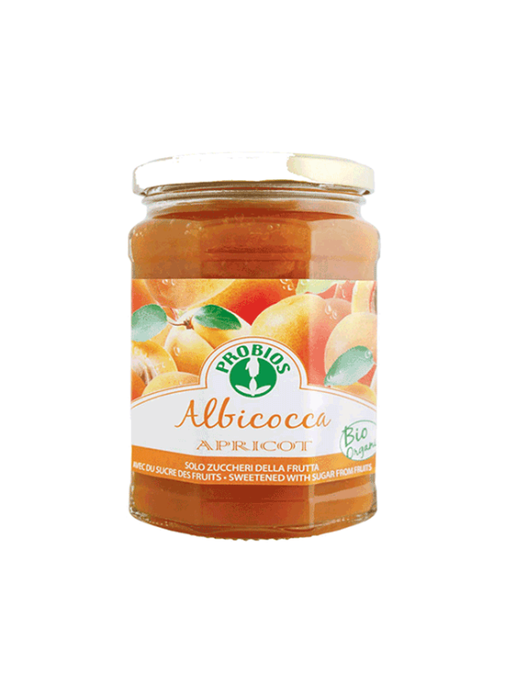 Probios organic and gluten free apricot spread in a 330g jar