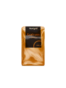 Nutrigold turmeric powder in a transparent packaging of 200g