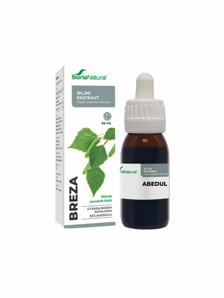 Soria Natural birch drops in a 50ml glass bottle with a dropper