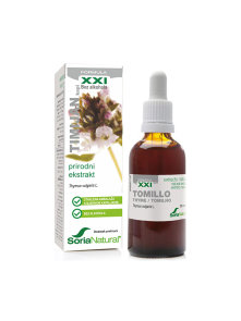 Soria Natural thyme drops in a 50ml glass bottle with a dropper