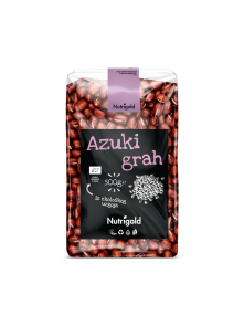 Nutrigold azuki beans, ecologically cultivated in a transparent packaging of 500 grams