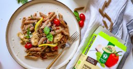 Mediterranean buckwheat pasta for lunch (and dinner as well)!