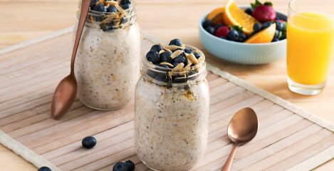 Overnight oats are a great choice for quick and healthy breakfast